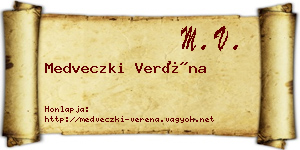 Medveczki Veréna névjegykártya
